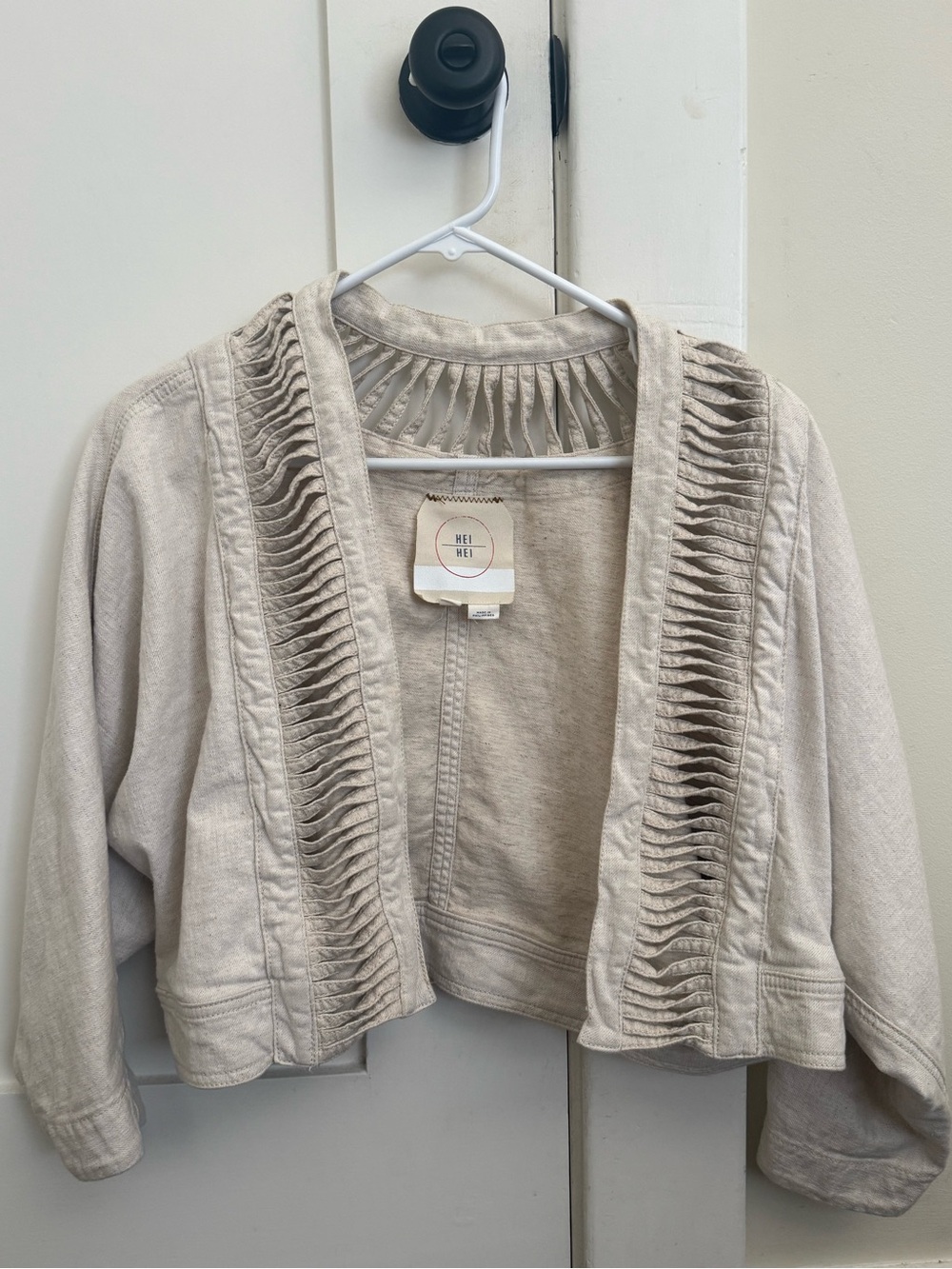 Hei Hei Anthropologie XS/S Beige Cropped Jacket - Picture 5 of 8